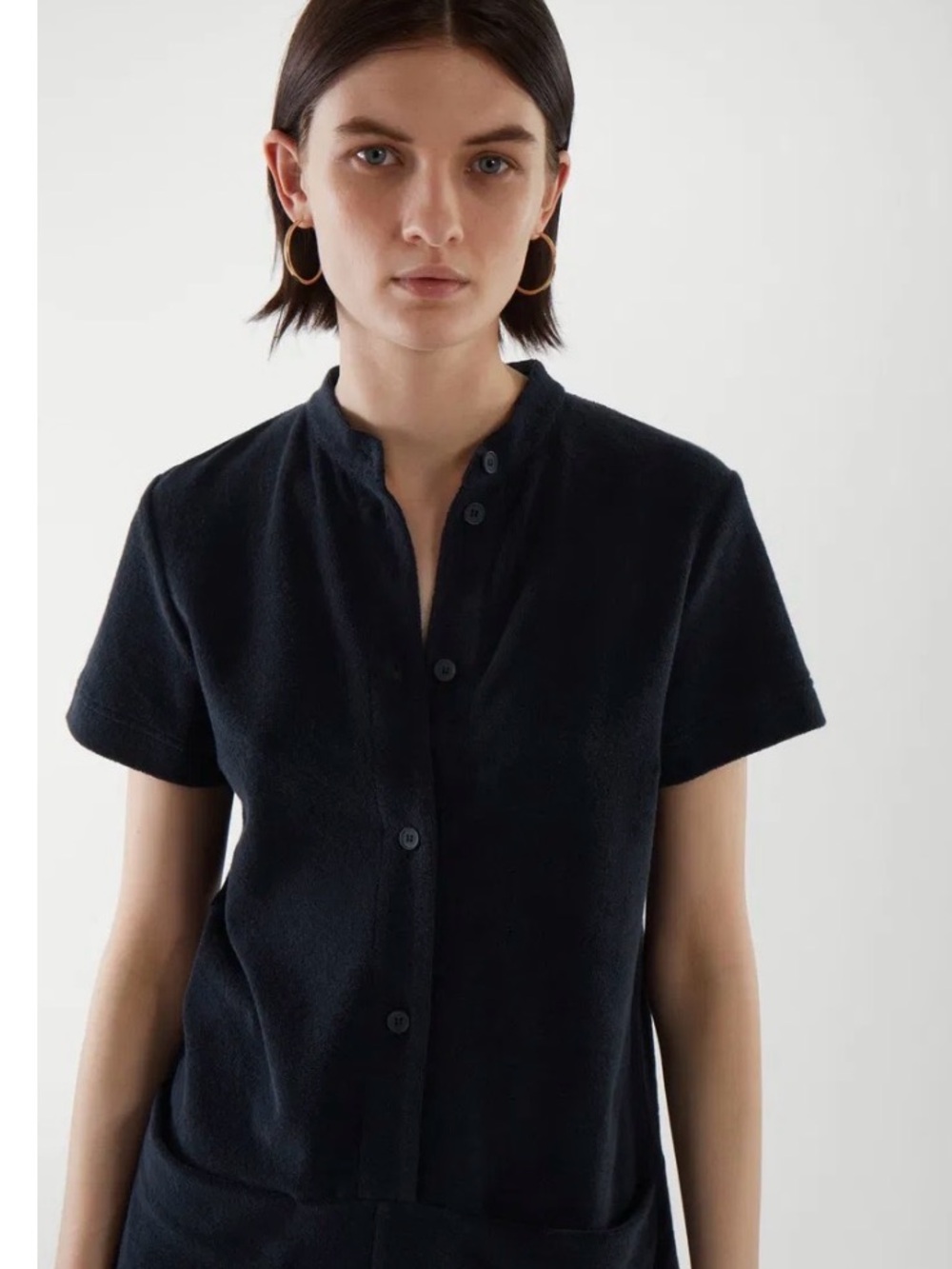 COS Black Short-Sleeve Knit Romper - Picture 3 of 8